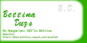 bettina duzs business card